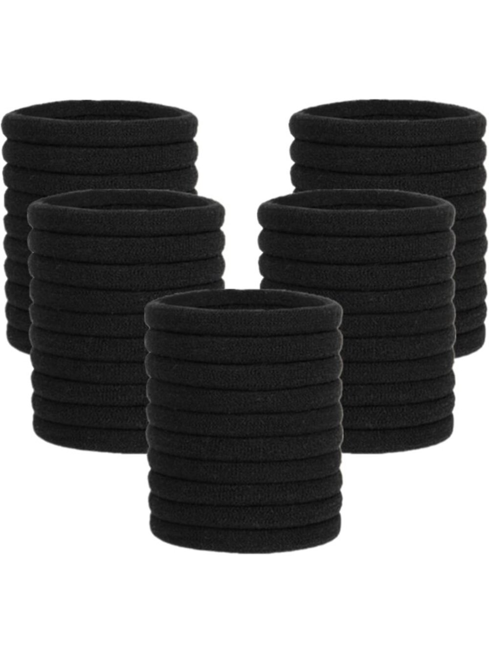 100 Pcs No Damage Elastic Hair Ties - Thick Seamless Ponytail Holders, Black